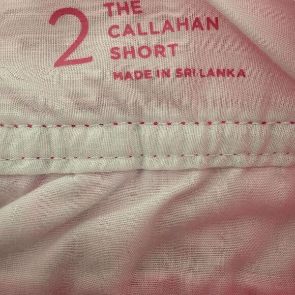 Lilly Pulitzer Callahan Shorts Size 2 Solid Pink Textured Preppy Beach Chino - Picture 7 of 9
